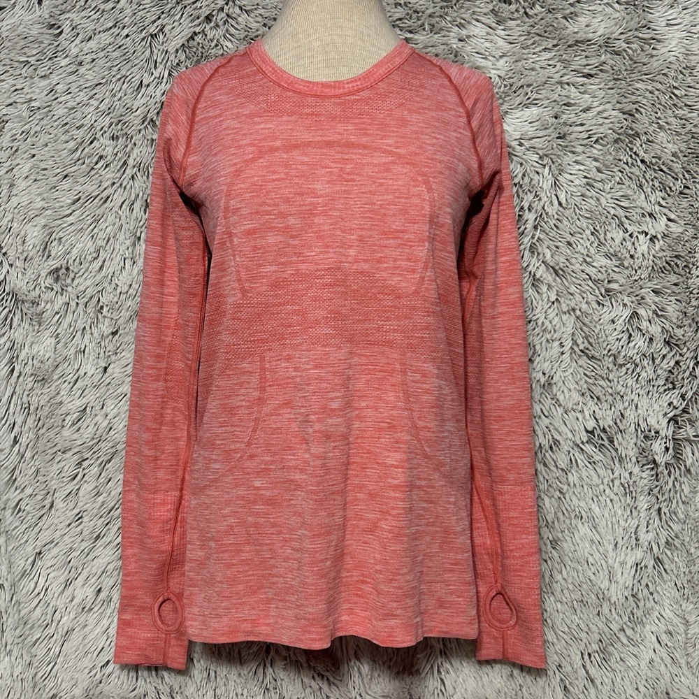 Lululemon Swiftly Tech Long Sleeve Shirt Peach Size 8 Swift Stride Running Top